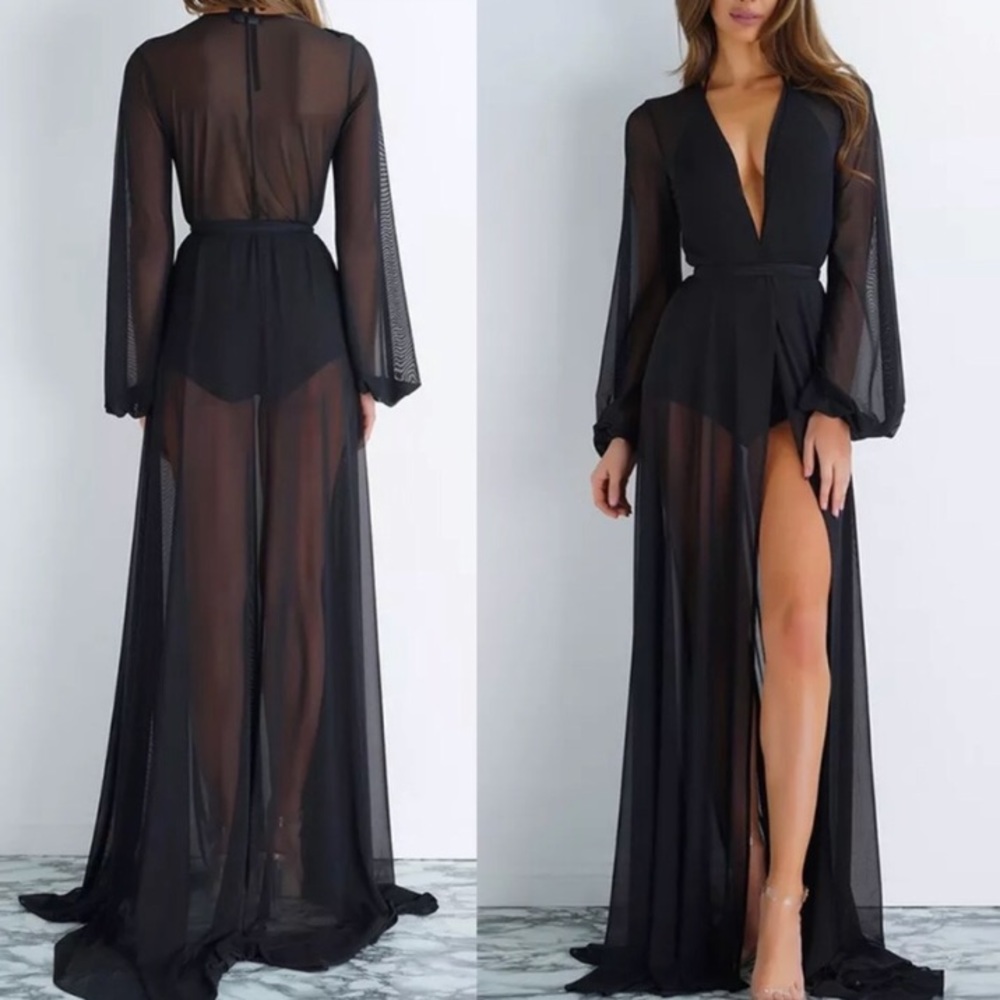 Hollywood Style Long Sheer Robe